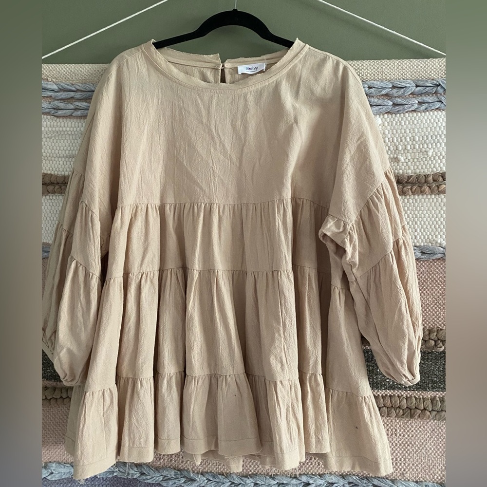 Oatmeal Tiered Blouse
